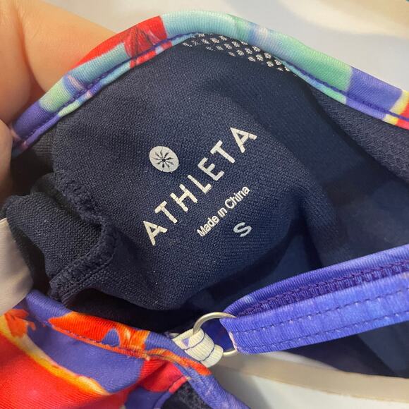 Athleta Swimsuit Lucia Mesh Floral Print Bikini Empire Top Racerback Small - Picture 8 of 10